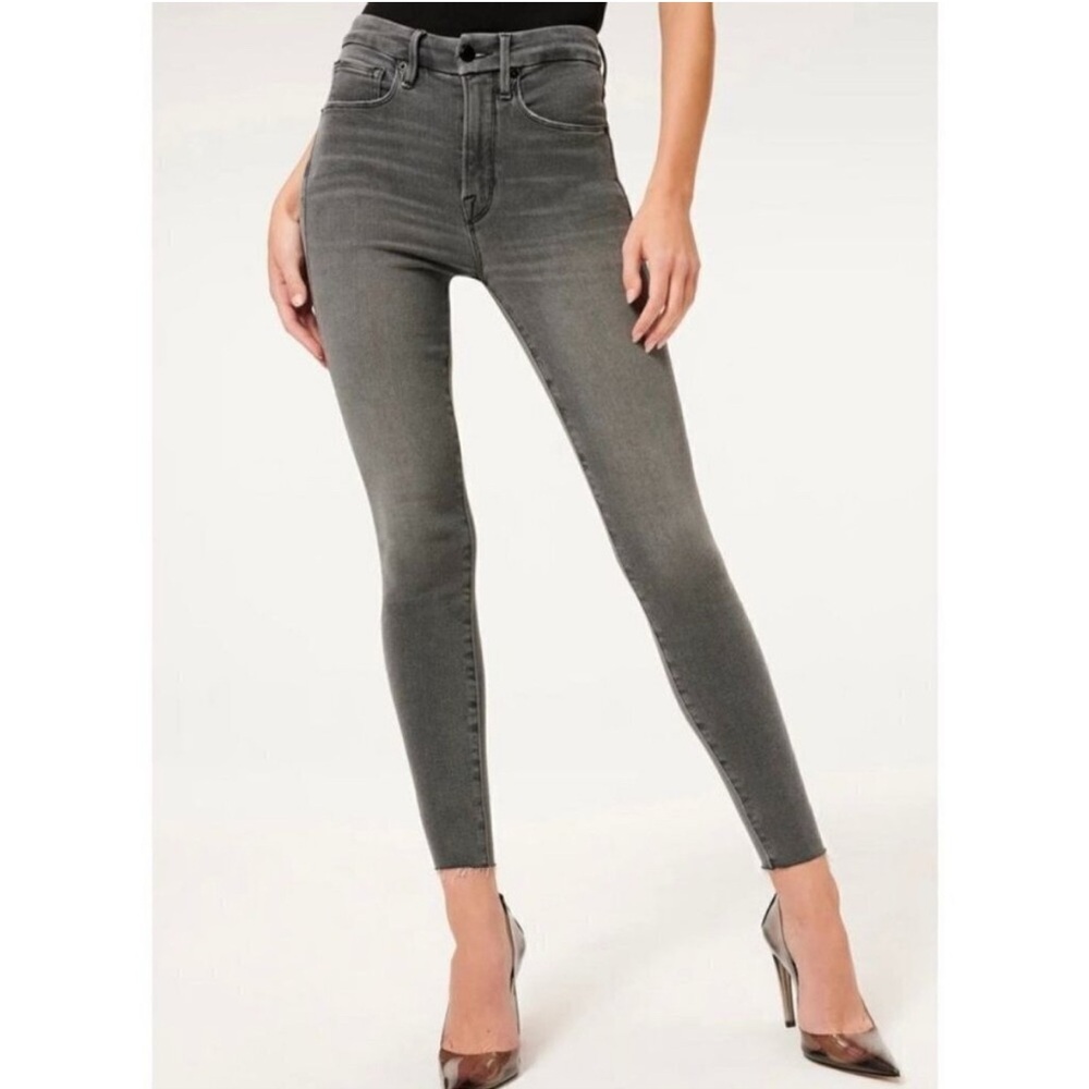 GOOD AMERICAN Jeans Good Waist Crop Raw Edge size 8/29